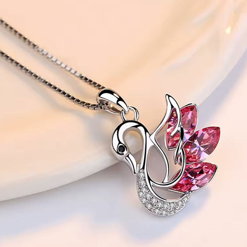 Schwan Silber Schwan Anhänger Halskette - Länge 40cm, 925er Silber