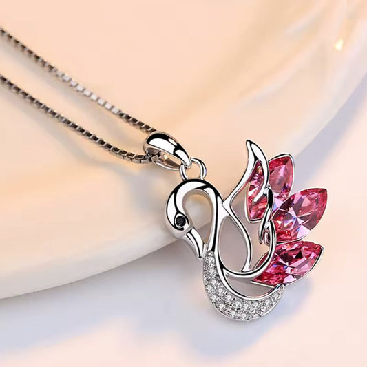 Schwan Silber Schwan Anhänger Halskette - Länge 40cm, 925er Silber