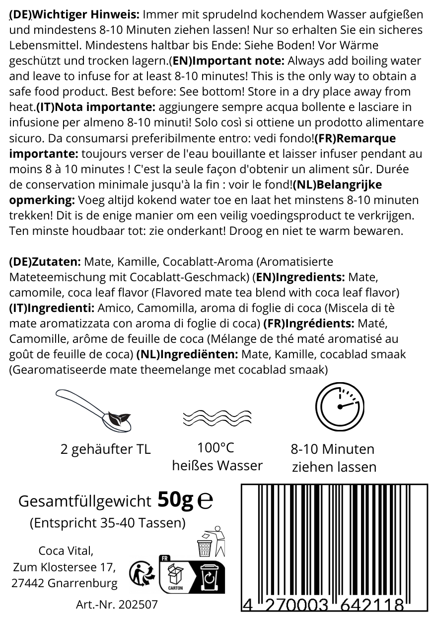 Coca Vital Gentle Blossom Invigoring Mate Mușețel - Conținut 50 g Dimensiune 6 cm