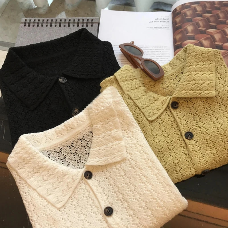 Goghvinci Cardigan Damen Lochmuster - Größe M, Stoffgewicht Mittel