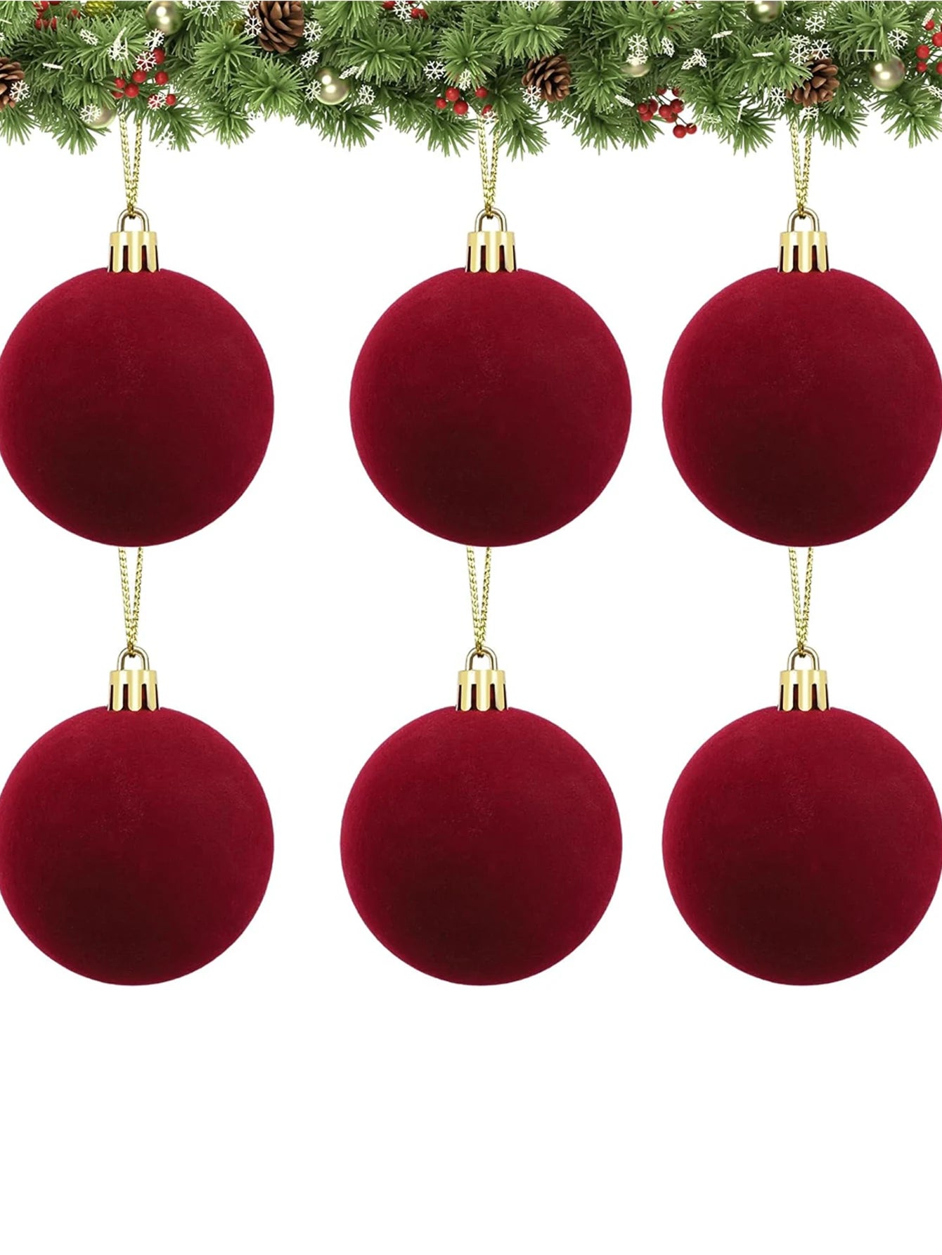 Choice Christbaumkugeln Flockierte Kugel - Durchmesser 5 cm, 6 Stück