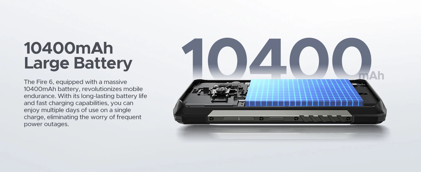 DOOGEE Fire 6 Wärmebildkamera - 10400 mAh Akku, 18 W, 6,56 Zoll