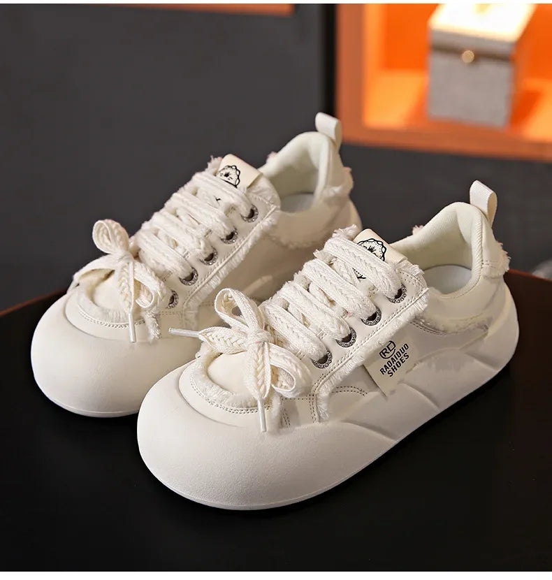 Women Flat New Wave Platform Sneakers Female Autumn New Round Toe Mixed Colors Women Casual Shoes Comfortable Breathable Loafers