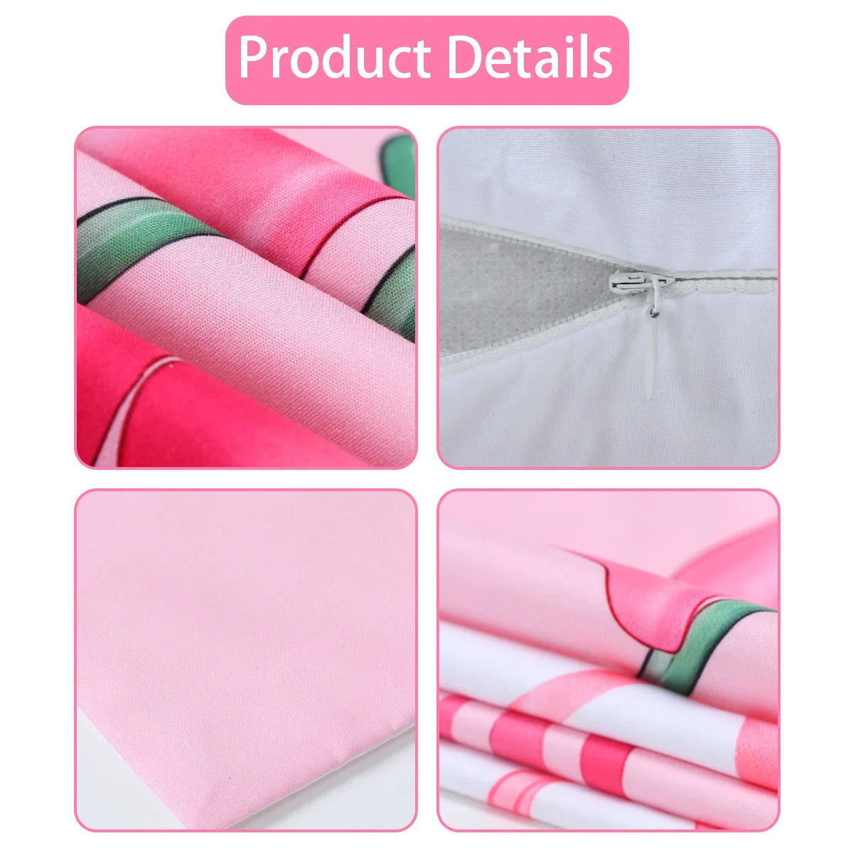 4pcs Pink Bow Cherry Pattern Printed Pillowcase Birthday Cushion Cover Sofa Cushion Cover Pink Bow Party Decoration Supplies