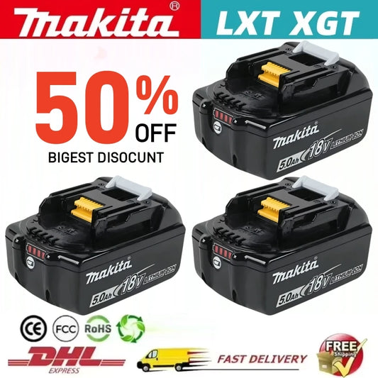 Genuine Makita 18V Battery Rechargeable Battery 6.0Ah/5.0Ah BL1830B BL1840 BL1840B BL1850 BL1850B 18650 LXT400 Power Tool