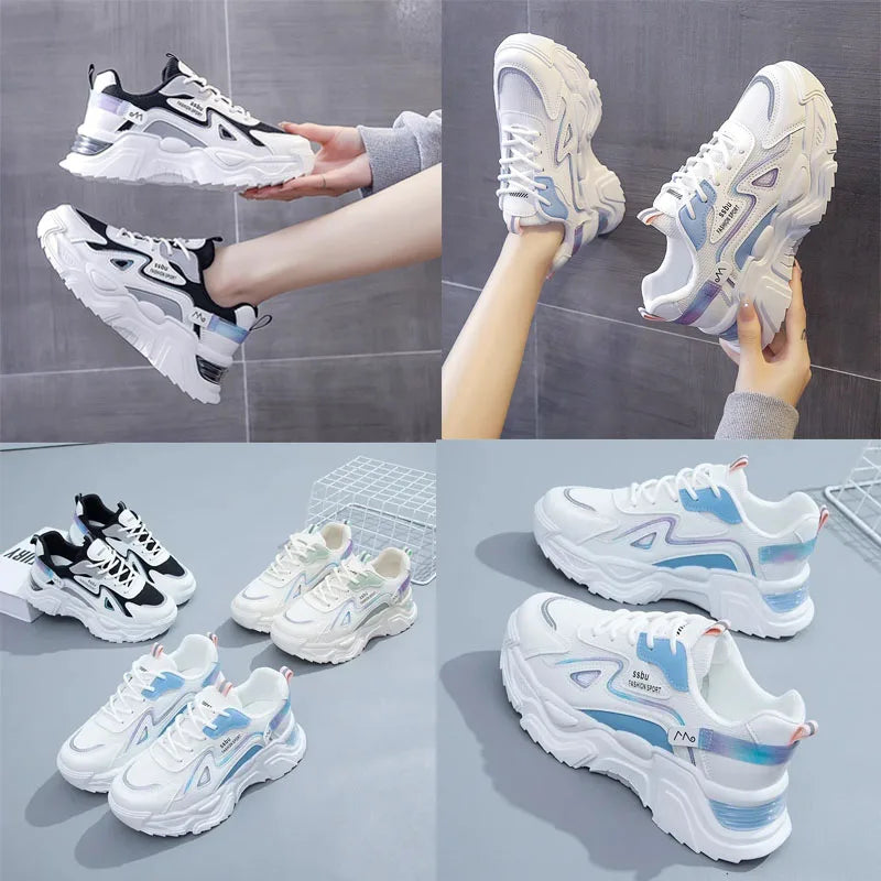 NEW Sneakers Women Platform Flat Shoes Woman Shoes Green Casual Trainers Ladies Chunky Sneakers Women Shoes