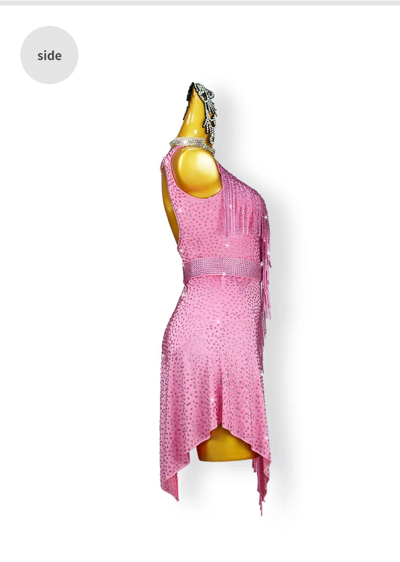 Elegante Partykleider Für Frauen 2025 Neu Lateinische Tanzkleidung Sexy Tanzkleidung Kostüm Linie Rock Kinder Mädchen Bühne Sport Anzug Anpassbar