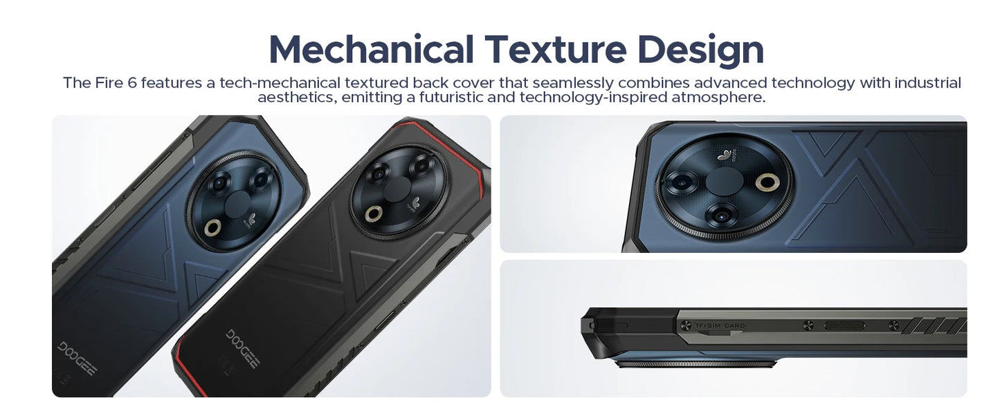 DOOGEE Fire 6 Wärmebildkamera - 10400 mAh Akku, 18 W, 6,56 Zoll