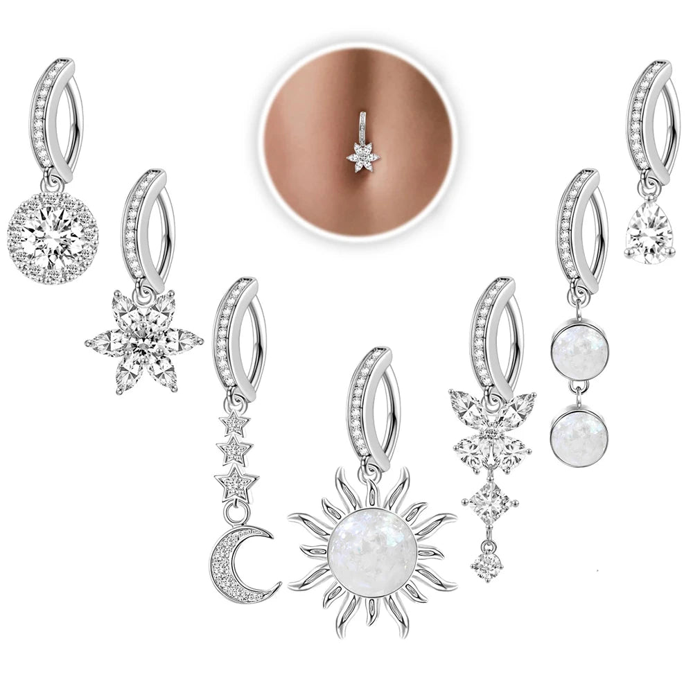 Inel pentru buric cu zirconiu fluture Choice - cupru 12 mm