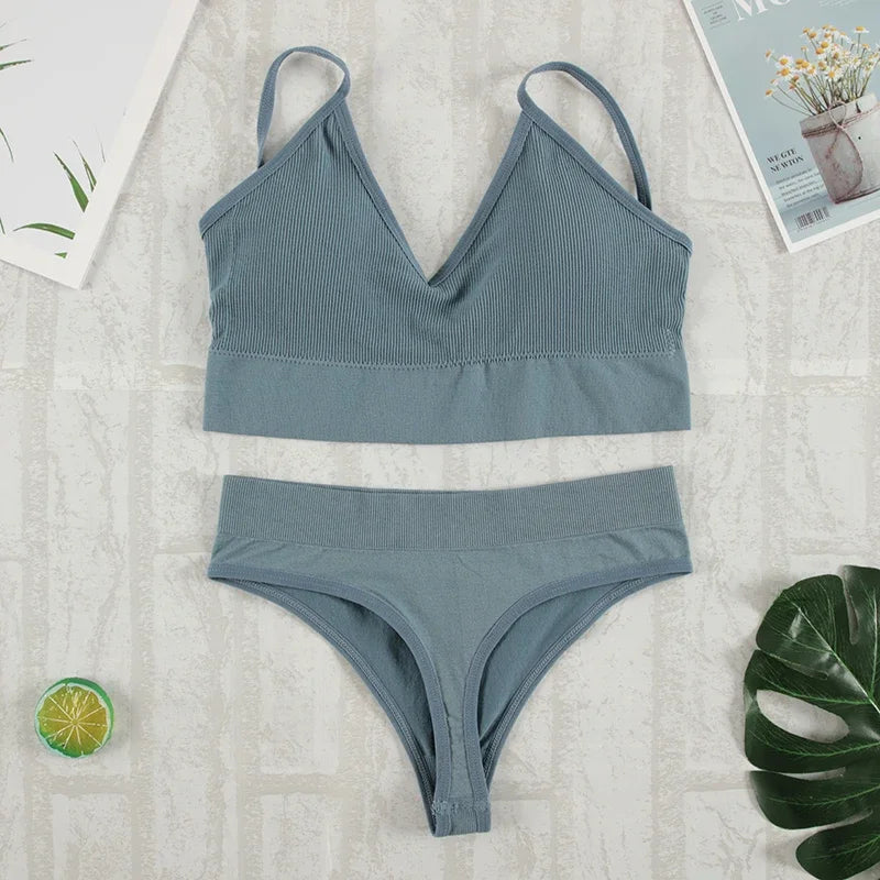Zhejiang Bralette Gepolstert Nahtlos - 2er Set S M Polyester
