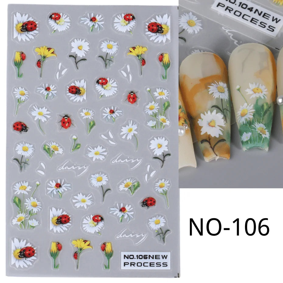 SWEET TREND JINO 3D Blumenaufkleber - 12 Stück Matte S