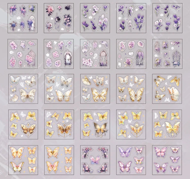 Choice Gold Schmetterling Aufkleber - 100 Stk 165x165mm PET
