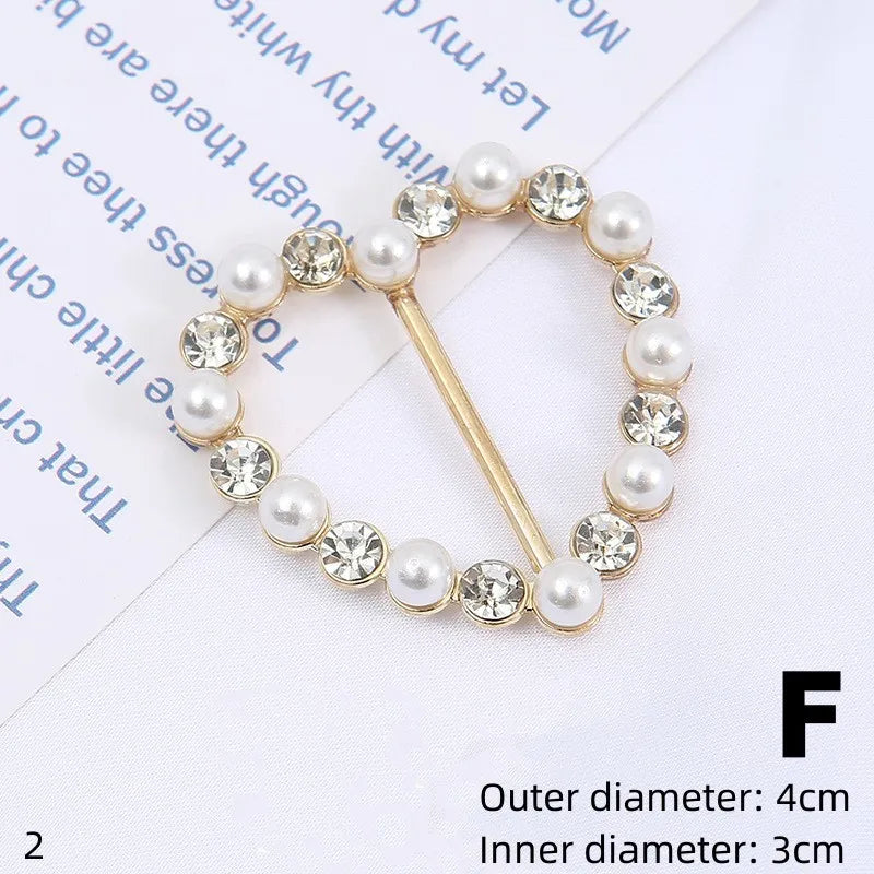 Metal Ring Waist Button Scarf Button Fashion Corner Hem Waist Knotted Brooches Women T-shirt Fixed Buckle Girl Decor Accessories