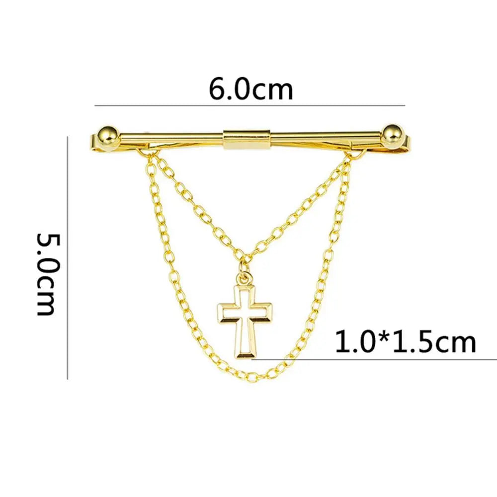 Herren Kragen Pin Krawatte Clip 2025 - Bar Kreuz Quaste Kette Hemd Kragen Pin - Hochzeit Geschenk Anzug Brosche Revers Pin Kleidung Accessories