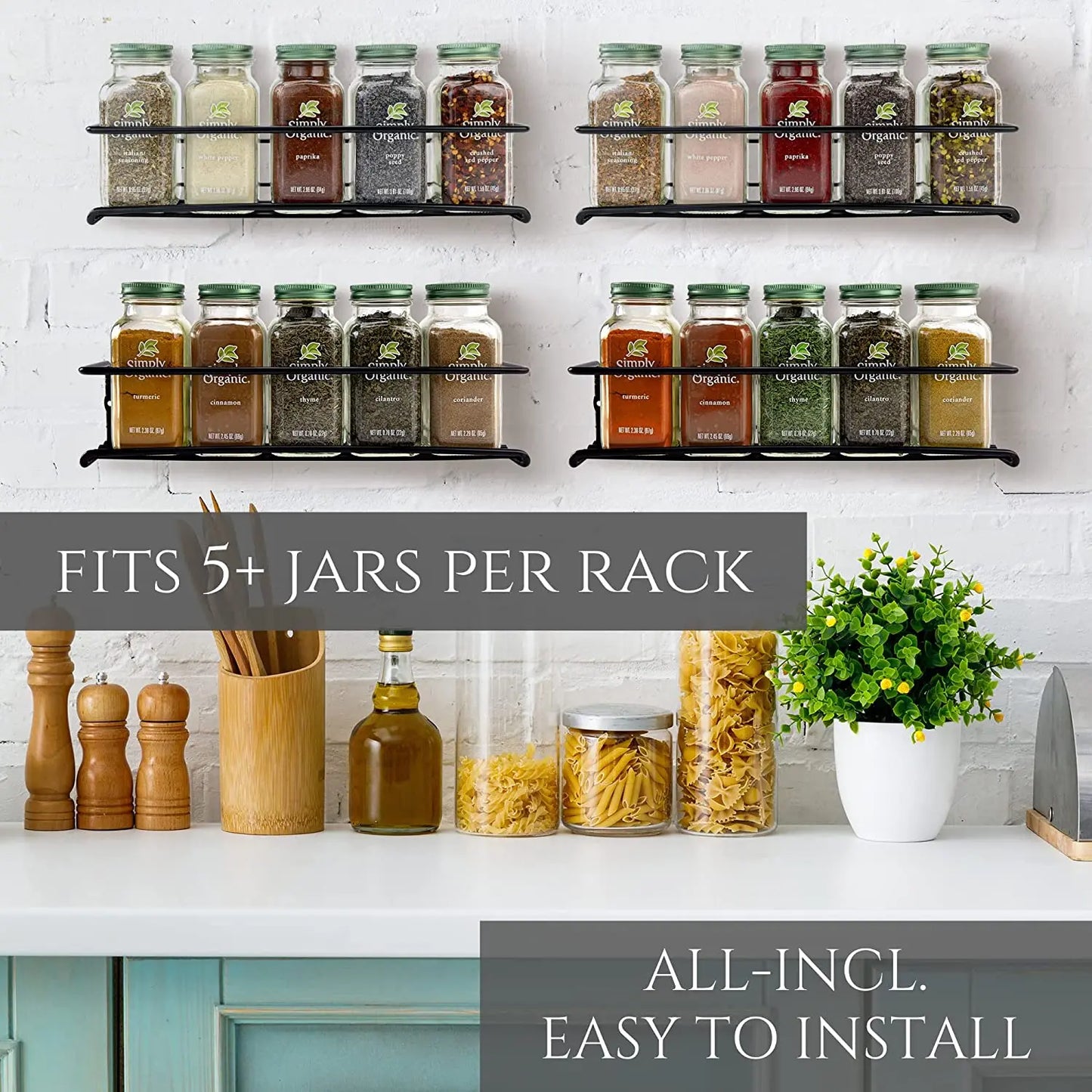 Choice Gewürzregal Wandmontage - 2er 4er Set, Metall