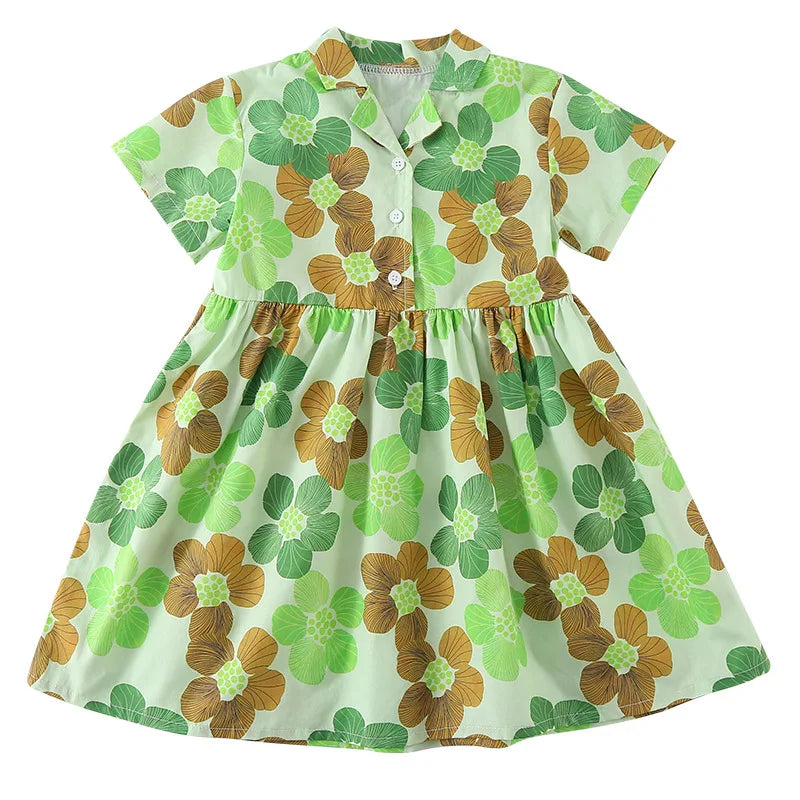 Kinder-Kleidungsset 2025 Sommer Neu Jungen Hemden Shorts 2-teilig Set Mädchen Blumenkleid Kinder Bruder Schwestern Outfits