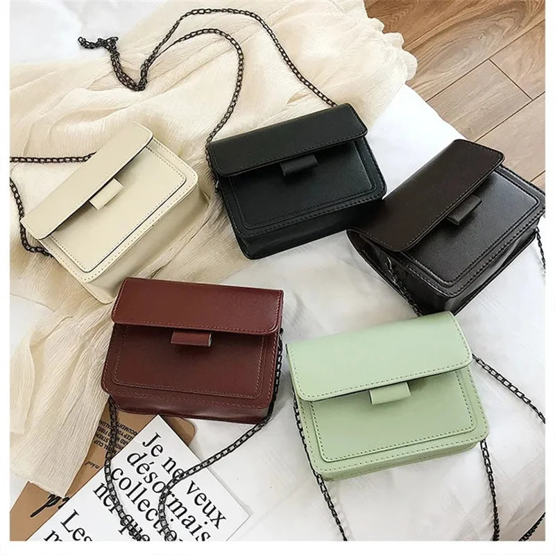 Women's Crossbody Bag New Small Square Bag Trendy Fashion Casual Simple Wide Shoulder Strap Retro One Shoulder Messenger Bag