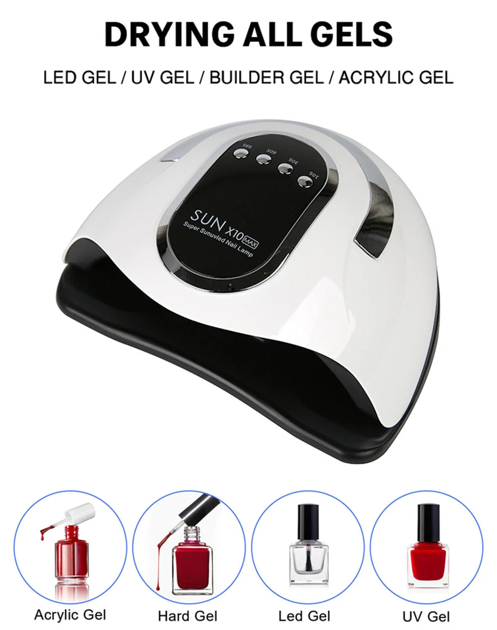 SUN X12 MAX UV LED Nail Lamp For Manicure 66 Led UV Lamp For Nails Gel Polish Dryer With Smart Sensor Professional Salon Tool