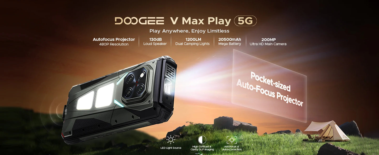 DOOGEE V Max Play Projektor Smartphone - 20500mAh Akku, 45W, 6,78 Zoll