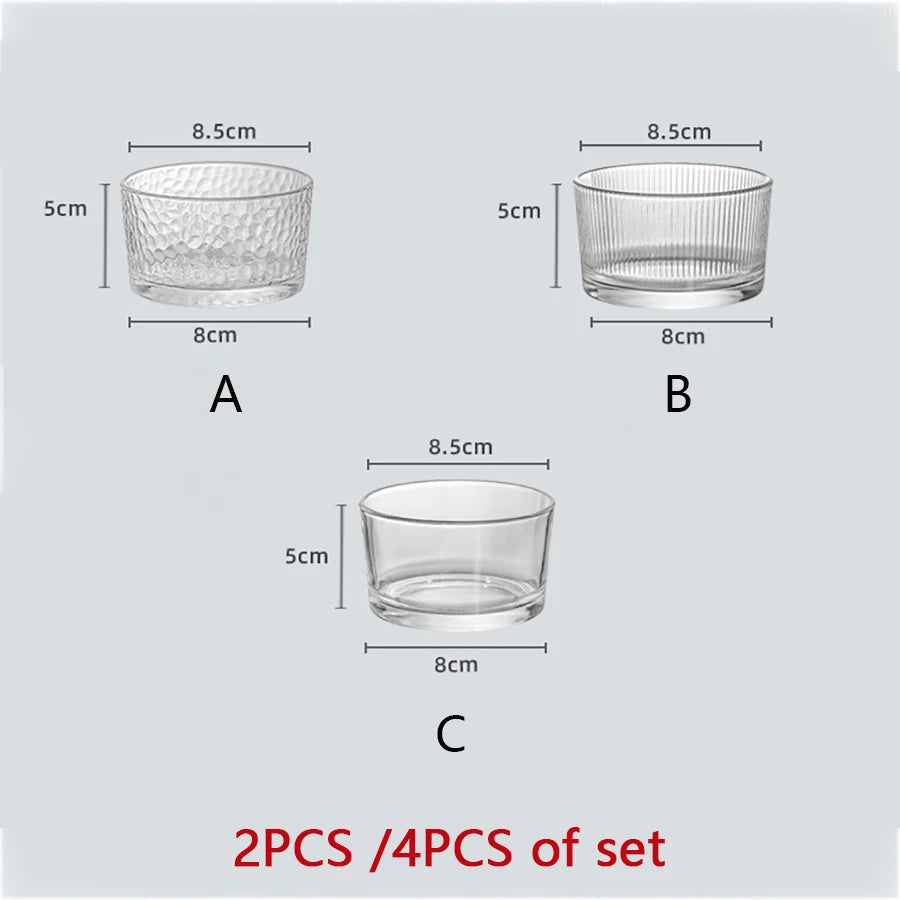 YWDL Mini Glas Schalen Set Eco Freundlich - 2/4 Stk 250ml