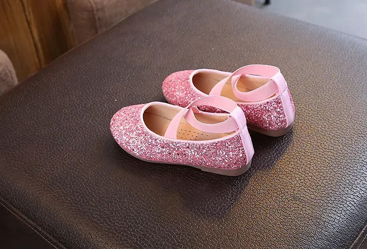 Mädchen Prinzessin Schuhe 2025 - Frühling Herbst Baby Weiche Sohle Tanz Ballet Flats - Rosa Bling Süße Schuhe 7-13J Größe 26-35