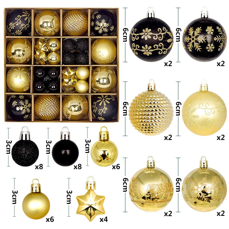 Choice GP165 Weihnachtskugeln Set - 44 Stück, Durchmesser 3 Und 6 cm