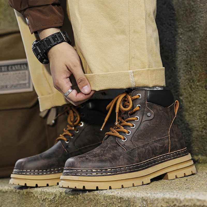 Ghete din piele YEISNDOOCN, căptușeală de pluș pentru iarnă - diverse mărimi, toc plat, tijă până la gleznă