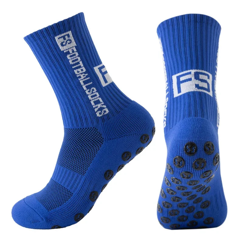 FS Fußballsocken Neuer Stil Runder Silikon-Saugnapf-Grip Anti-Rutsch-Soccer-Socks-Sports-Männer-Frauen-Baseball-Rugby-Socks