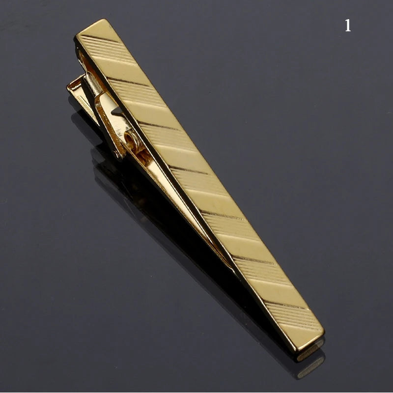 Men Jewelry Pin Clasp Necktie Clip Fashion New Hot-selling Metal Gold Tie Clip Business Formal Wear Groom Wedding Decoration