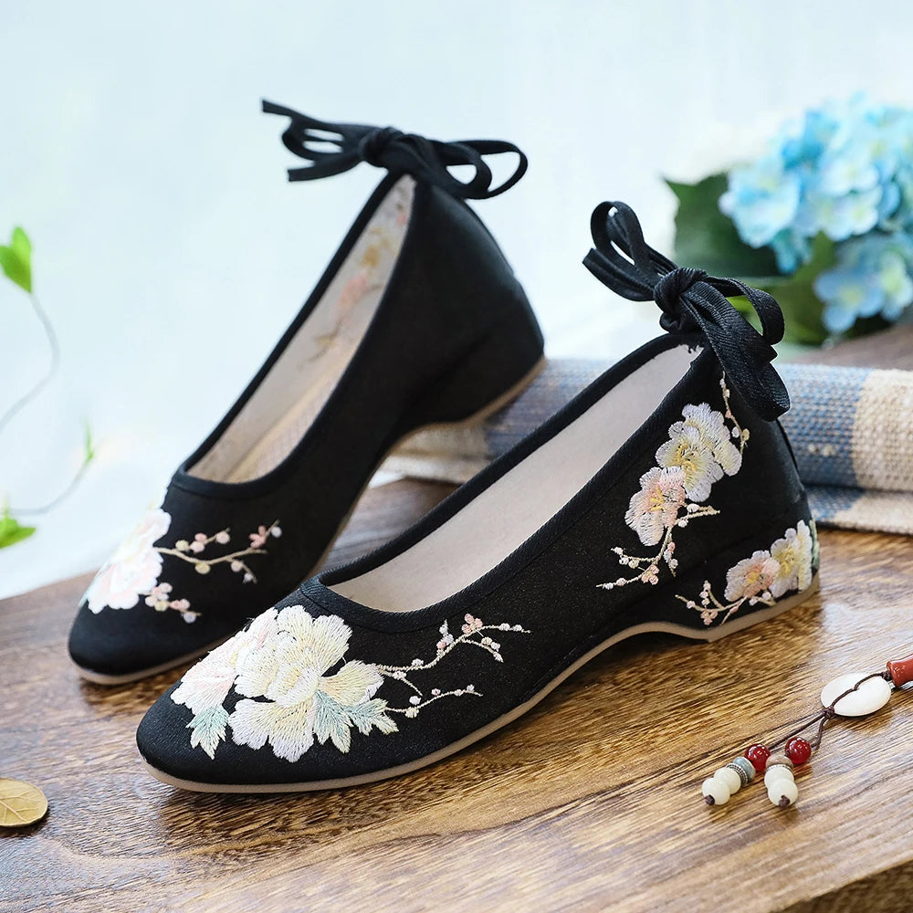 Ballerinas 2025: Veowalk Long Ankle Strap Summer Women Gauze Mesh - Embroidered Ballet Flats Breathable Comfortable Walking Shoes Elegant Lady Collection