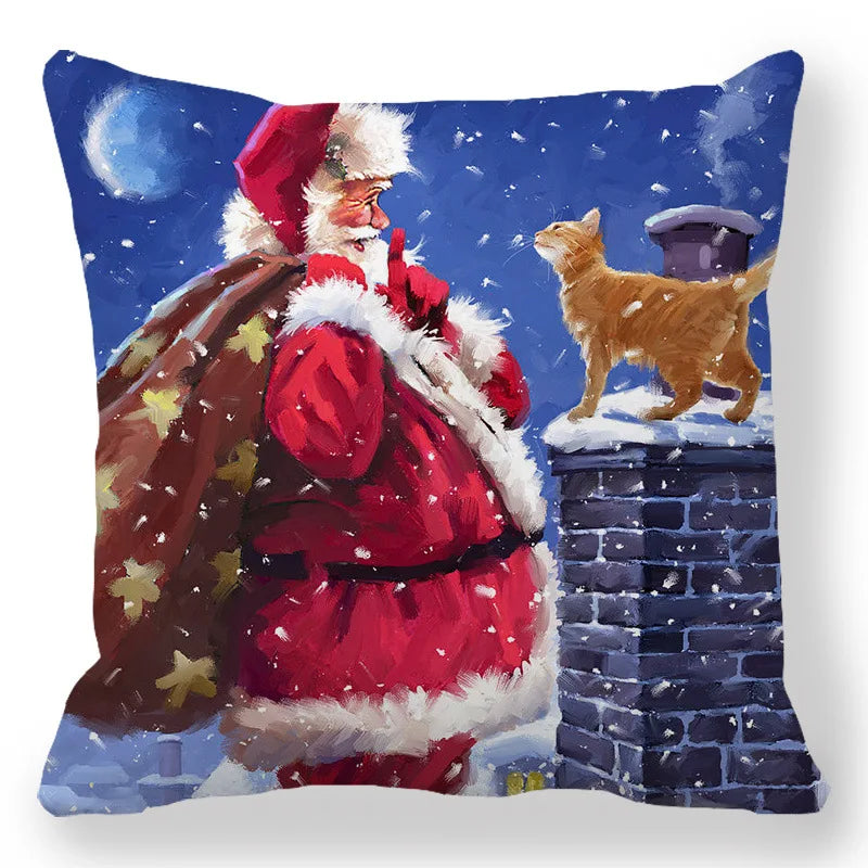 2025 New Year Christmas pillow case 30*50cm,40*40cm,45x45cm, cushion cover home Christmas decoration pillow case