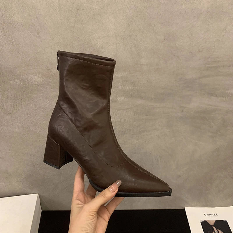 Ghete Chelsea UETEEY, de designer, vintage - Înălțimea tocului 5-8 cm, EU 36-41