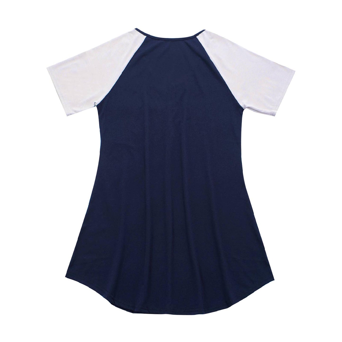 Schwangere Frauen Kurz Ärmel Casual Kleid 2025 - Rund Hals Knopf Verschluss Patchwork - Locker Stillen Kleider Mutterschaft Kostüm