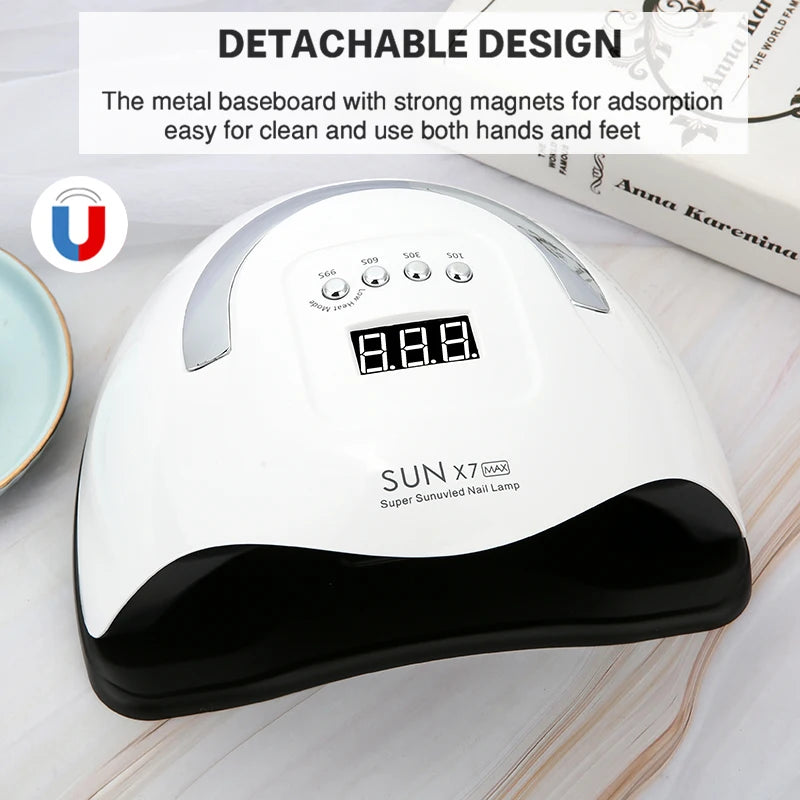Professional UV LED Nail Lamp with 57 Lamp Beads for Gel Polish Fast Curing Dryer with 4 Timer Settings Nail Drying Light