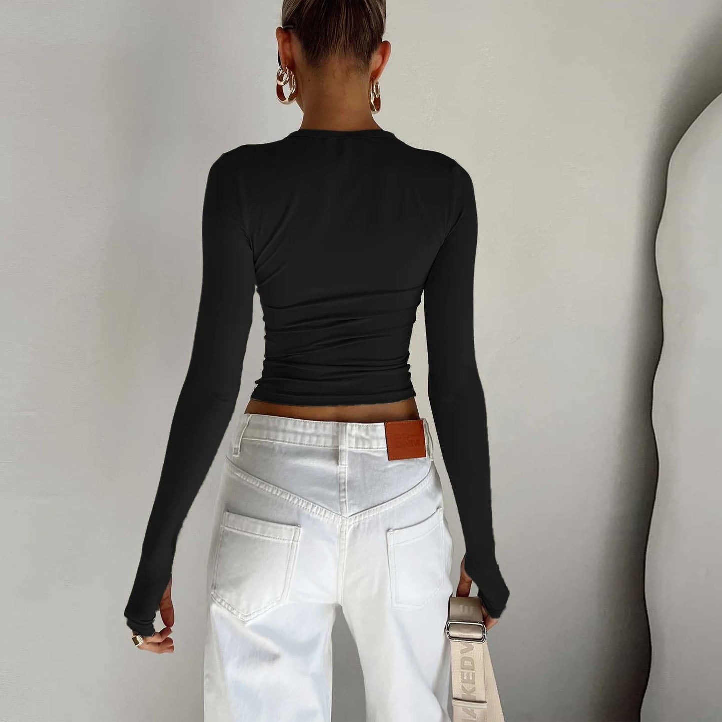 Women Long Sleeve T-Shirts Spring Autumn Slim Fit Casual Pullovers Female Streetwear O Neck Base Tops Tees Y2K Clothes T Shirt