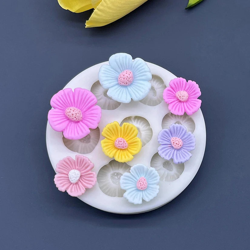 Flower Daisy Silicone Sugarcraft Mold Resin Tools Cupcake Baking Mould Fondant Cake Decorating Tools
