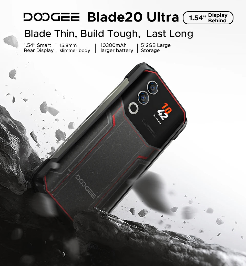 DOOGEE Blade20 Ultra Robustes Smartphone - 10300 mAh, 512 GB, 6,6 Zoll