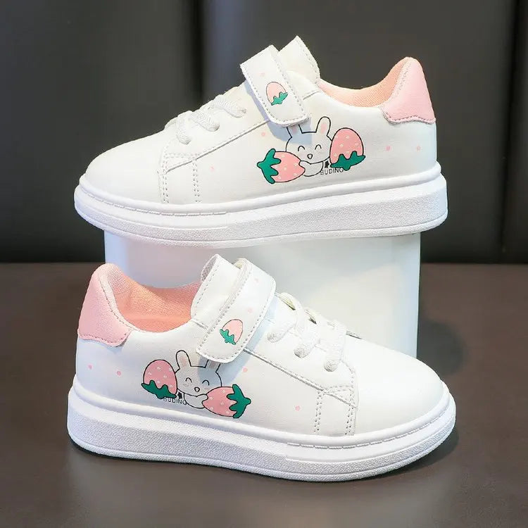 Mädchen Schüler Casual Flache Schuhe 2025 - Kinder Frühling Herbst - Weiße Sport Laufschuhe Sneaker 3-16 Jahre