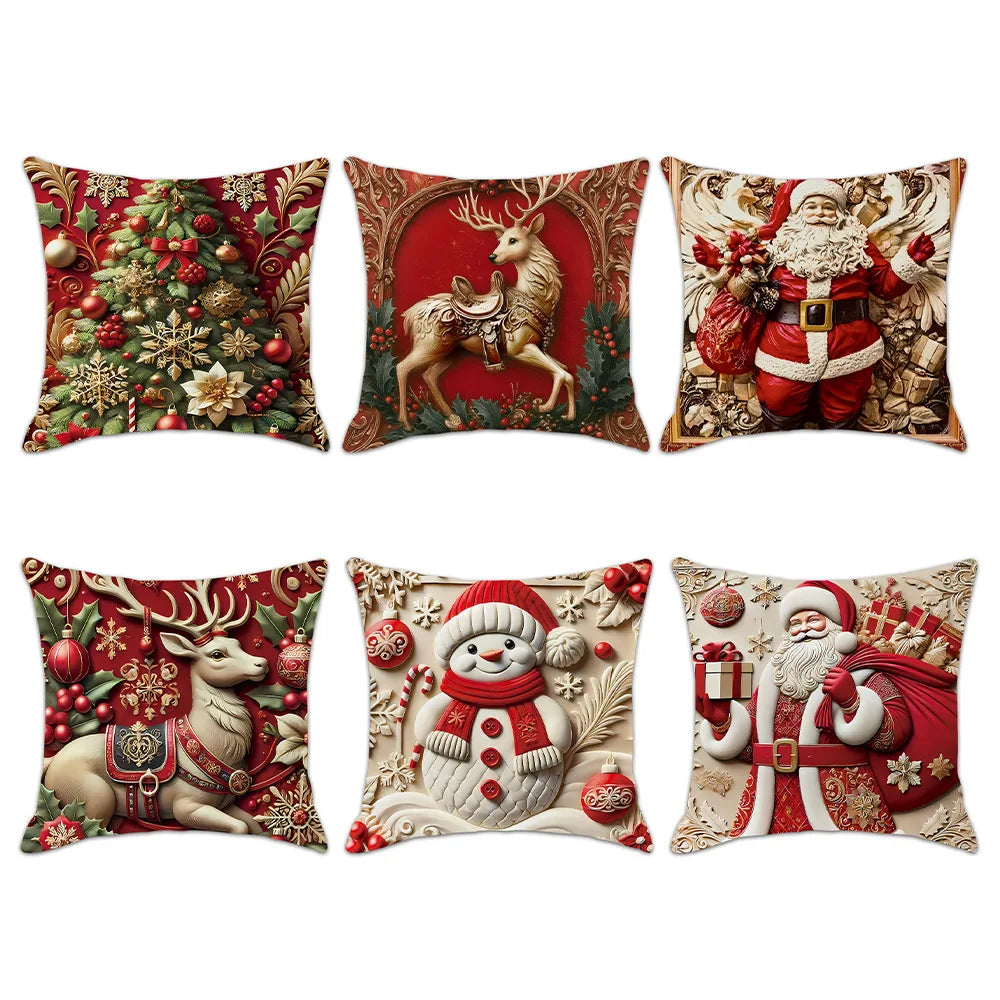 1pcs Christmas Pillow Cover Xmas Party Decoration 2025 Xmas Holiday Santa Claus Pillow Cover Navidad Natal New Year Gift 2026﻿﻿﻿