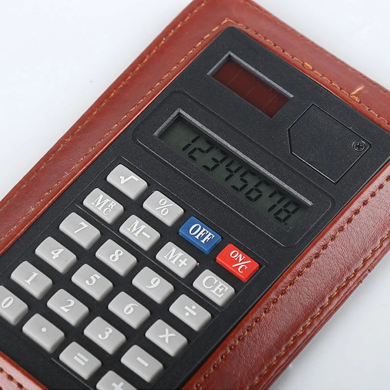 Portable PU Leather A7 Multifunctional Notebook Business Office Notebook with Calculator