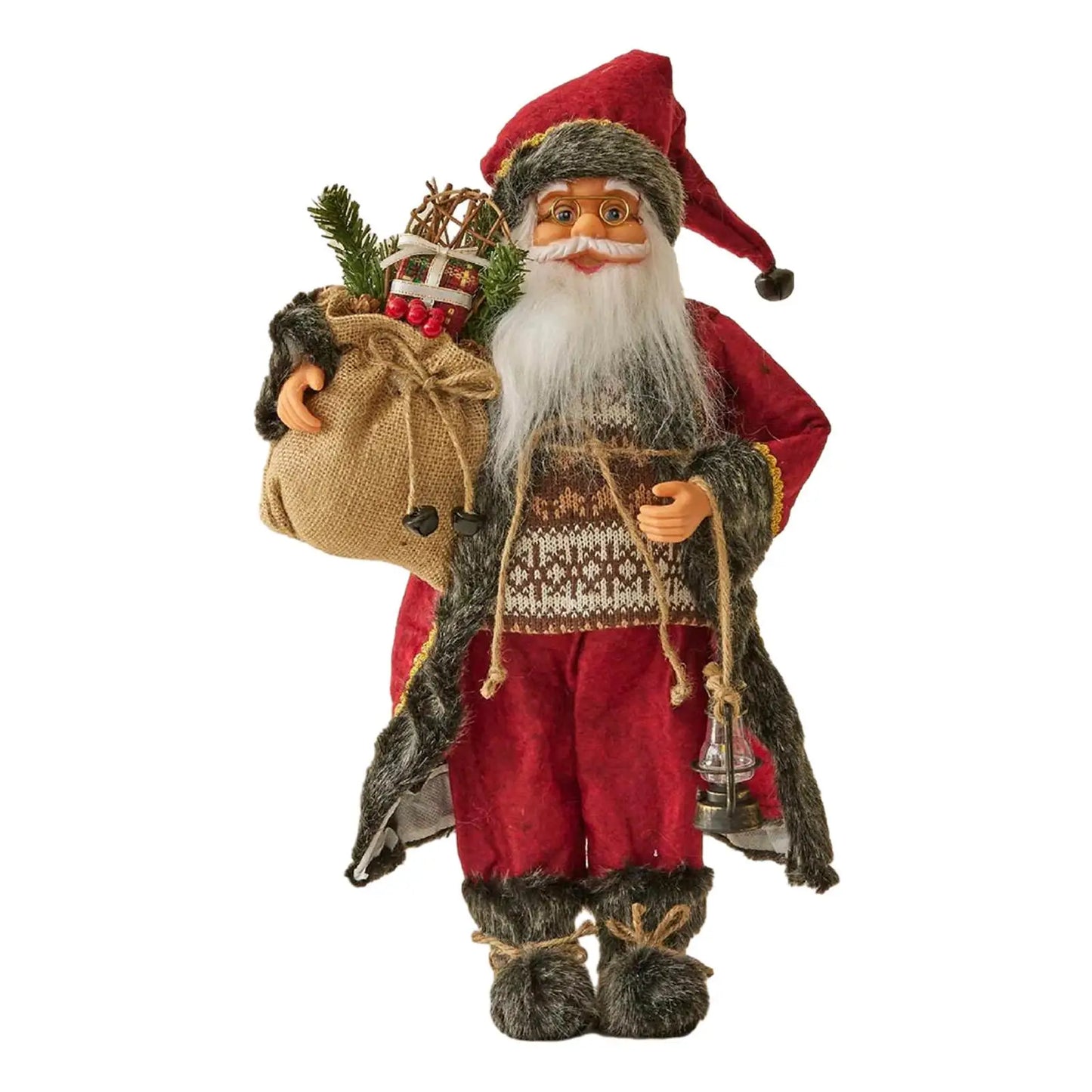 SantaKunst Realistischer Weihnachtsmann - Größe 20 cm, Handbemalt