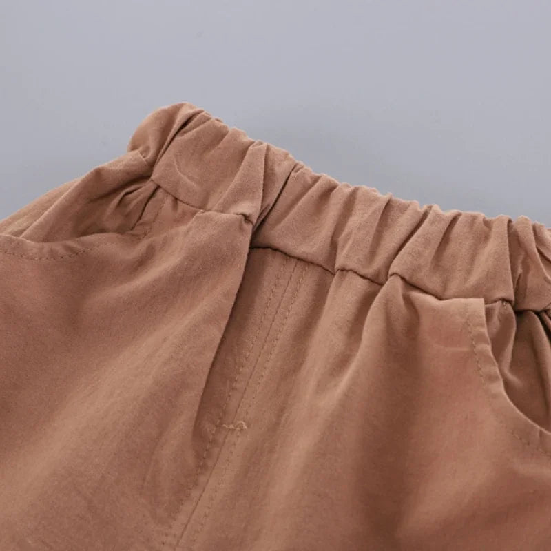 Children Clothes Sets Kids Sport Boys Causal Full Printe Crocodile Shirt Shorts with Tie 2Pcs Infant Baby Tracksuits 0-5 Ages