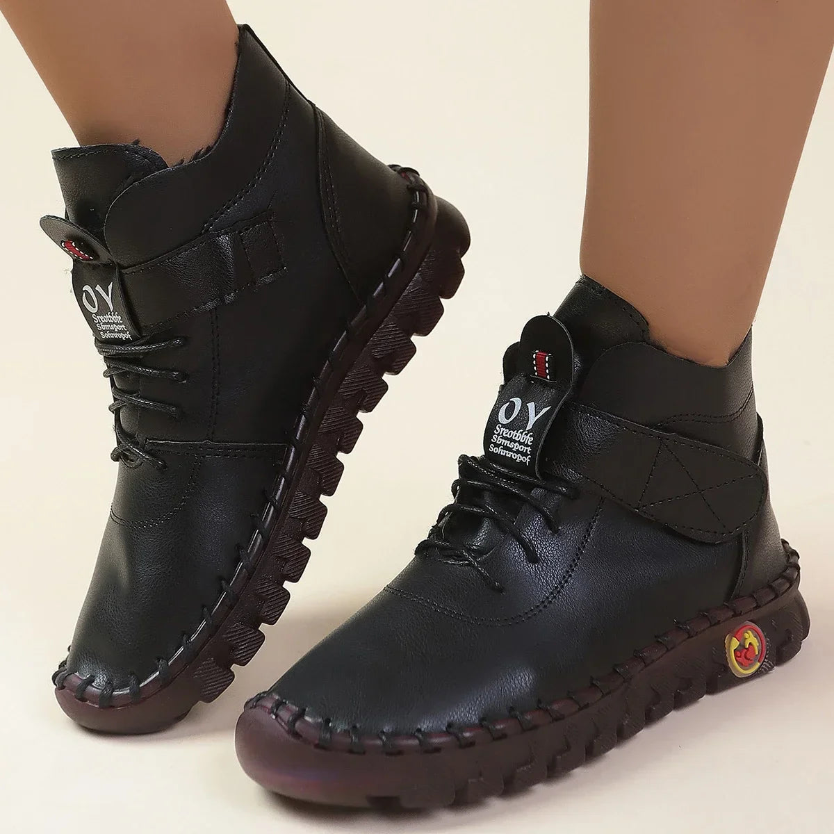 Ghete de iarnă cu căptușeală de blană Maogu - Mărimi 36-41 Impermeabile Toc până la gleznă 1-3 cm