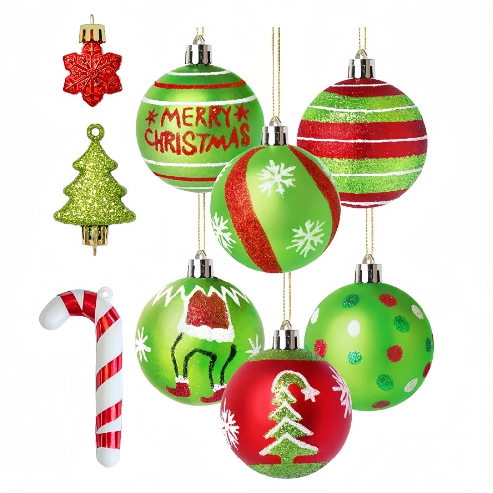 GlitzerKugeln Deluxe Glitzernde Kugeln - 40 Stück, Ø4 cm, Rot-Grün