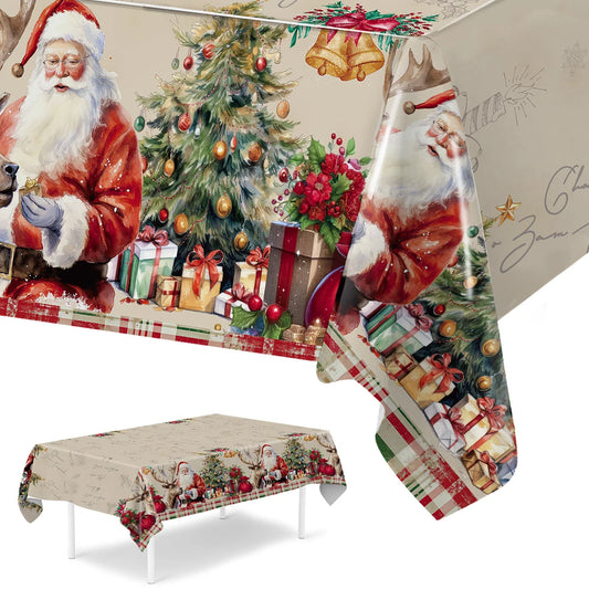 FENGRISE Weihnachtstischdecke Santa Motiv - Größe 140x180 cm Polyester