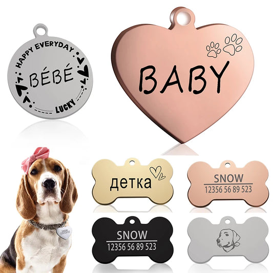 PAWFECT Anpassen Hund Katze ID Tag 2025: Graviert Personalisiert Haustier Halsband Anhänger - Name Knochen Schlüsselring Halskette Welpen Edelstahl Dropshipping