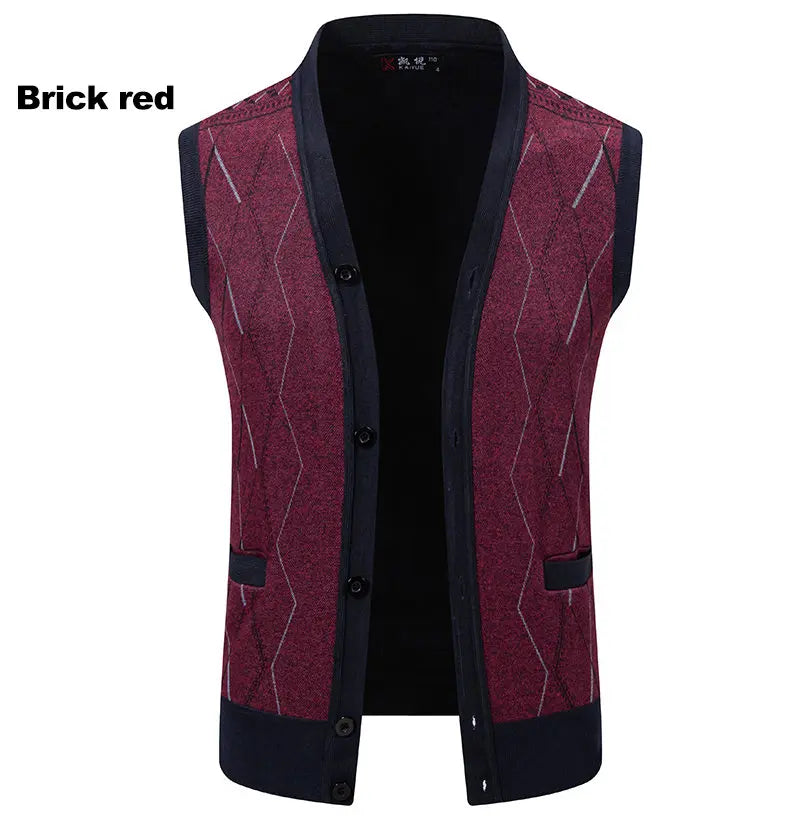 CN Strick Weste Slim Fit - Größe M Polyester Knopfverschluss