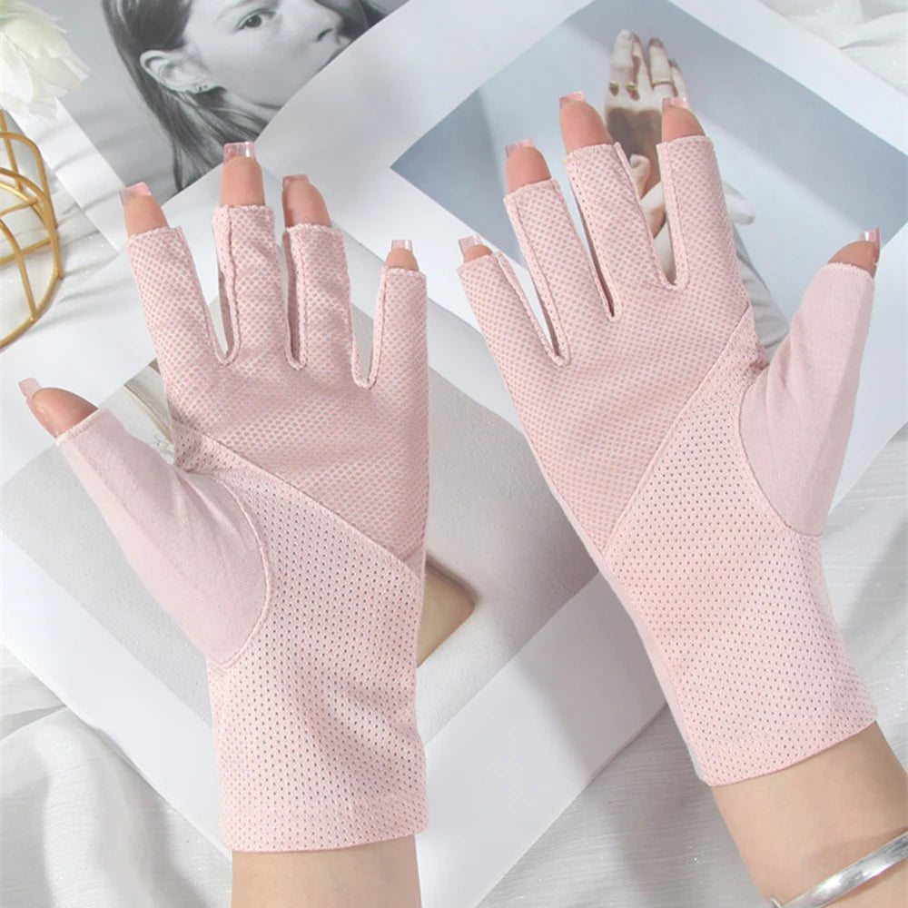 MingLee Cotton UV Schutzhandschuh - 1 Paar Fingerlos