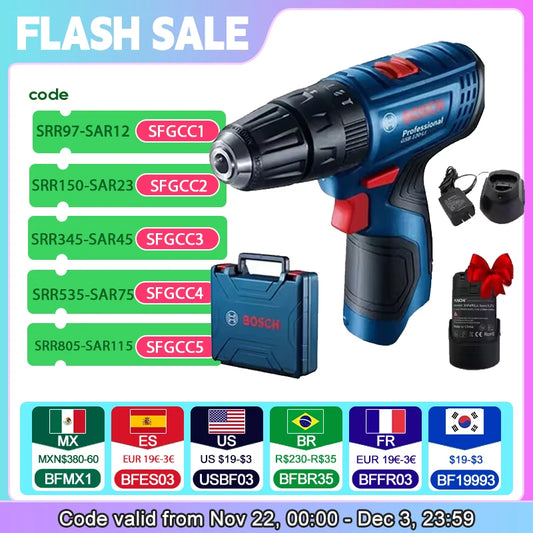 Bosch Professional Elektrobohrer GSR 120 Li 12V Akku Bohrer Treiber Elektro Schraubendreher Multi-Funktion Heim DIY Schraubendreher