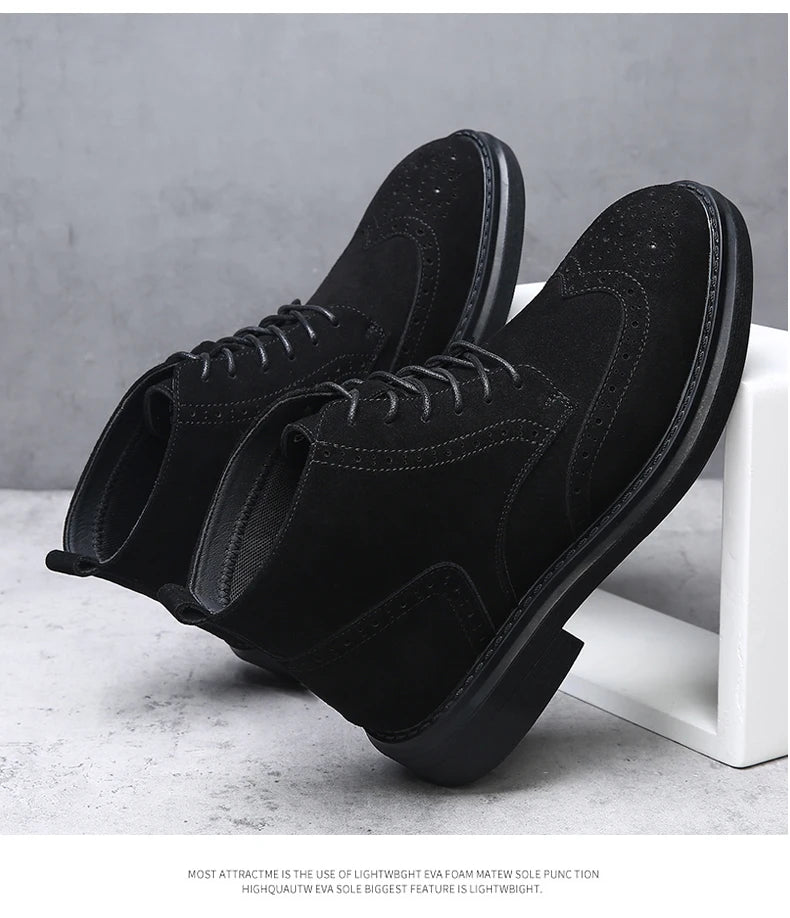 YEISNDOOCN N Vintage Echtes Leder Stiefel - Knöchelhoher Schaft Schnürverschluss Obermaterial Leder